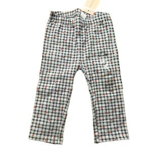 First Impressions Infant Girls Plaid Pants W/ Heart Detail-Gray-6/9 Months-NWT